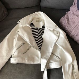 White leather Zara jacket